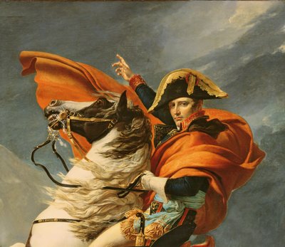 Napoleon Crossing the Alps on 20th May 1800 (detail) by Jacques Louis David